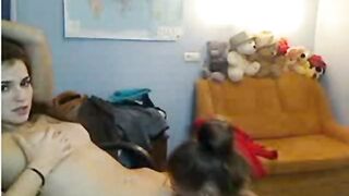 Lesbians Kissing on Webcam
