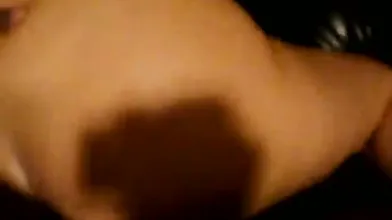 Blonde girlfriend giving a blowjob
