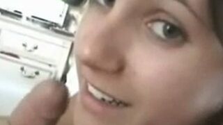 I shoot my cum all over her pretty face