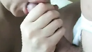 Girl from next door gives blowjob, handjob and swallows my cum