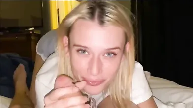 Gorgeous Blonde Girlfriend Blowjob