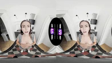 Cutie gives blowjob for fruits