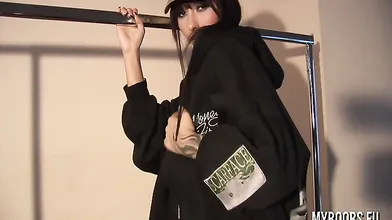 Busty Babe In Hip Hop Style