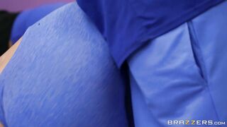 Skylar's Huge Naturals were Made for Hot Yoga!