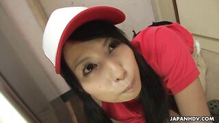 Lovely pizza delivery girl is a real slut