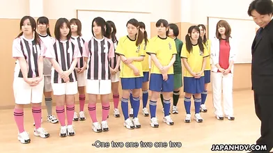 Amazing group sex with Japanese soccer girls