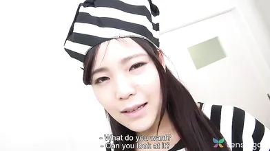 Manami Takashima has cute thong panties on under her costume