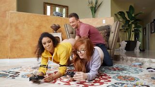 BRAZZERS: Gamer Girl Threesome Action - Starring Jeni Angel and Madi Collins on PornHD