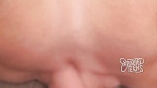 Busty 18 YO Teen Swallows All The Cum