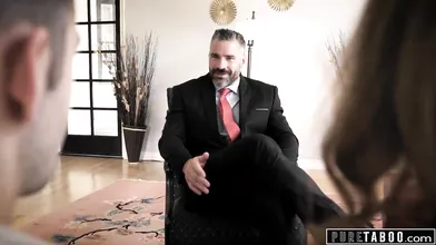 PURE TABOO Nervous Student Pipes His Professor's Wife Natasha Nice For Annual Anniversary Threesome