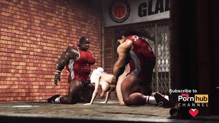 Basketball players fuck hard a sexy cheerleader girl on the street