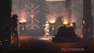 Super hot dickgirl plays with a sexy princess in the medieval castle