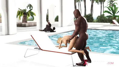Group sex on the island. Black big guys fuck hard hot horny girls