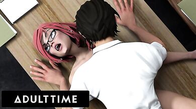ADULT TIME - Hentai Sex University Prodigy Dominates Principal's Pussy For His Midterm Exam