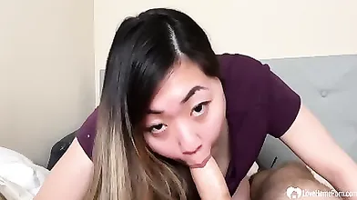Beautiful Asian Girl Blows Me And Happily Swallows