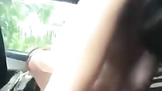 Cute Indonesian Girl With Big Tits Sucks On Dick In The Car
