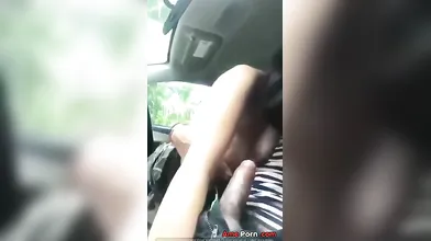 Cute Indonesian Girl With Big Tits Sucks On Dick In The Car