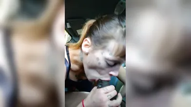 Slut Blows Dick In Car