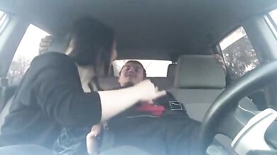 Sucking The Security Guard In Car