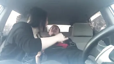 Sucking The Security Guard In Car