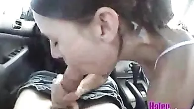 Haley Car Blowjob
