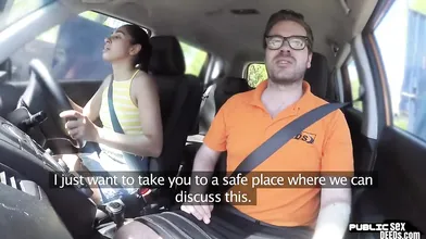 Student Driver Publicly Sucks Instructor Before Pussyfucking