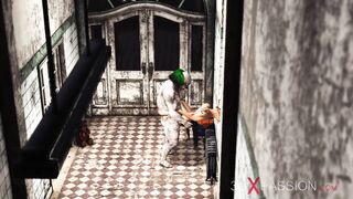 Super hot sexy college girl gets fucked hard by an Evil clown in an abandoned hospital