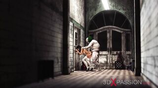 Super hot sexy college girl gets fucked hard by an Evil clown in an abandoned hospital
