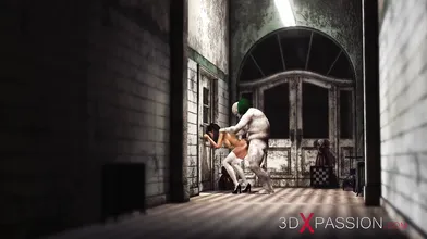 Super hot sexy college girl gets fucked hard by an Evil clown in an abandoned hospital