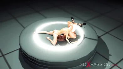 Super sexy 3d dickgirl fucks a horny blonde in the space station