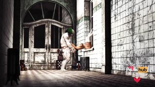 A real dirty girl has her first anal rough fuck with an Evil clown