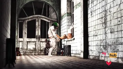 A real dirty girl has her first anal rough fuck with an Evil clown