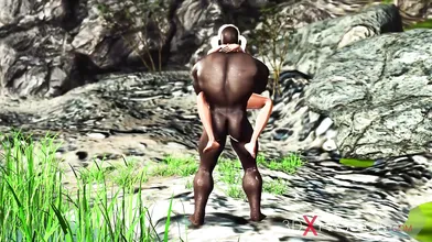 Savage plays with a sexy college girl outdoor