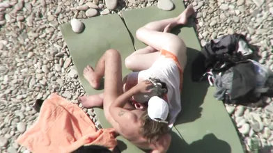 Pale amateur gets doggystyled by the waves