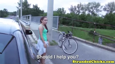Driver picks up Jenny Glam and fucks her good