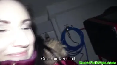Petite Czech hottie needs cash so she sucks big dick