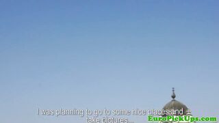 Black haired Euro gets her titties painted white