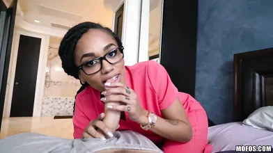 Busty ebony teen fucks boyfriend