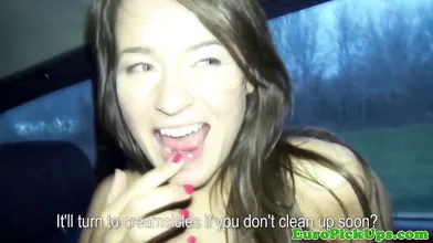 Russian amateur picked up and fucked in public