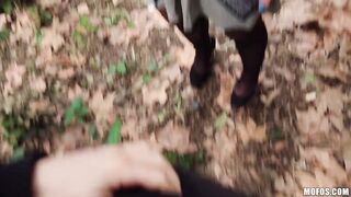 Adorable blonde babe agrees to some public quickie