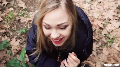 Adorable blonde babe agrees to some public quickie