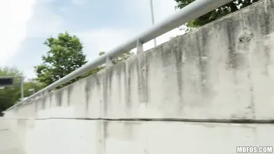 Blonde teen babe gets fucked outdoors for money