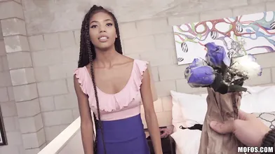Ebony babe loves huge cocks