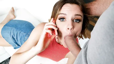 Hot teen slut gets fucked while on the phone