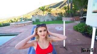 Rich VLogger Anny Aurora Plows Pool Man! in POV