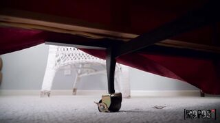Adira Allure finds Peeper under Table - Sucks his Cock