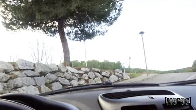 Cute Hitchhiker's Guide to Reverse Cowgirl on the Roadside