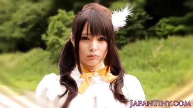 Asian Mihono Sakaguch gets her hairy hole rammed outside