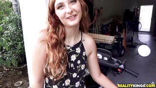 Fine looking hippie slut Kadence Marie got stuck on a cock