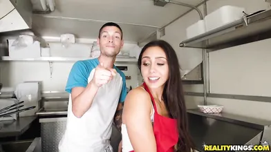 Lilly Hall gets her taco smashed in the taco truck